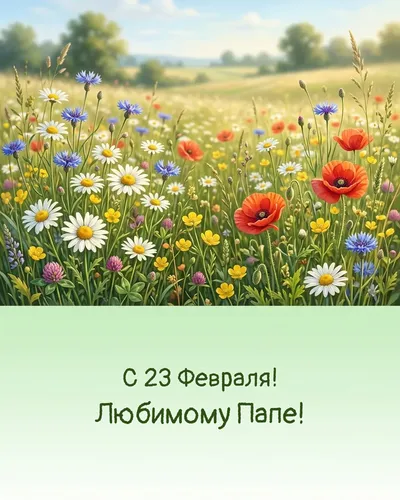 открытка с 23 февраля! любимому папе! — wildflowers 02